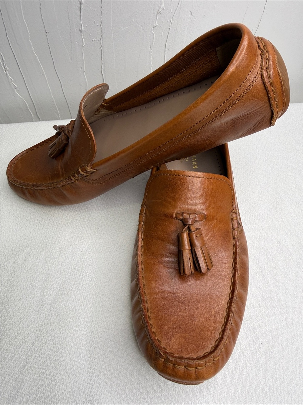Cole Haan Brown Leather Tassel Loafers